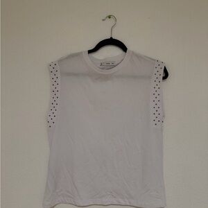 White Sleeveless Top with studs